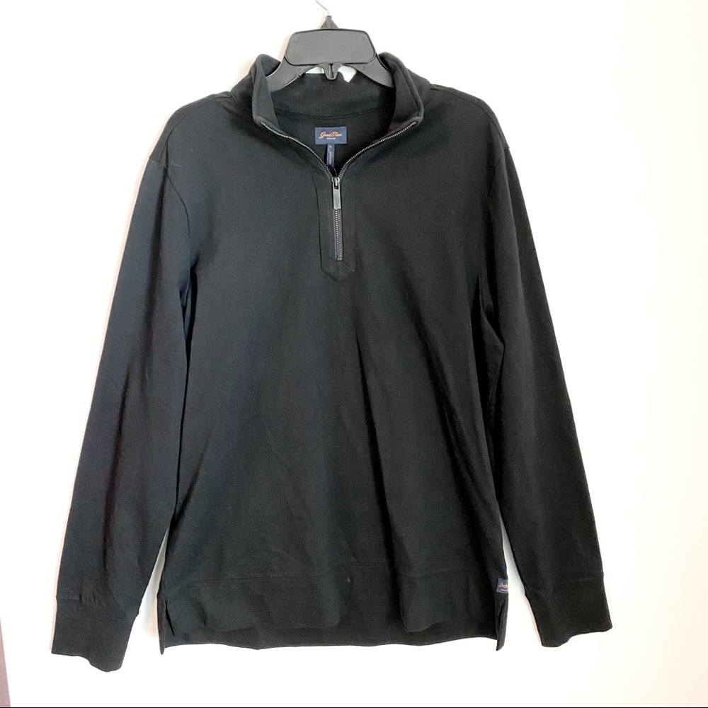 Good man black half zip sweater size large